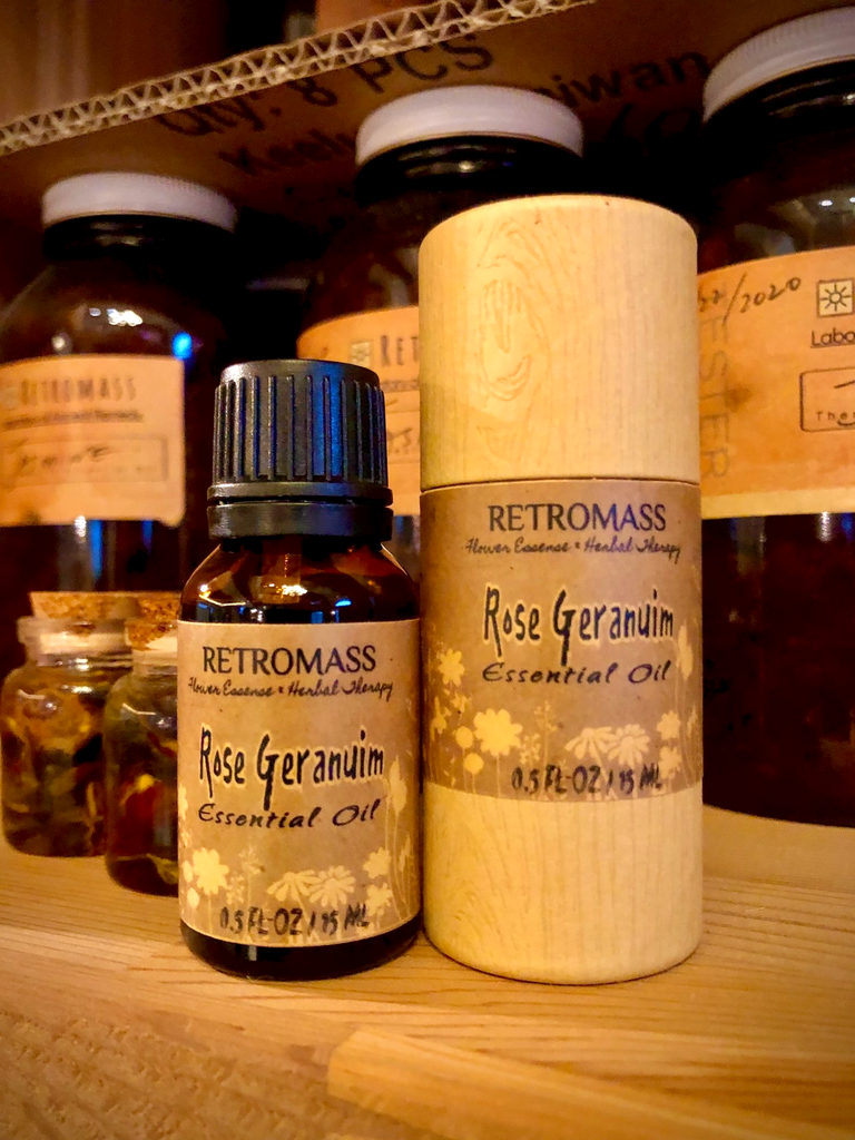Rose Geranium Essential Oil by Retromass.